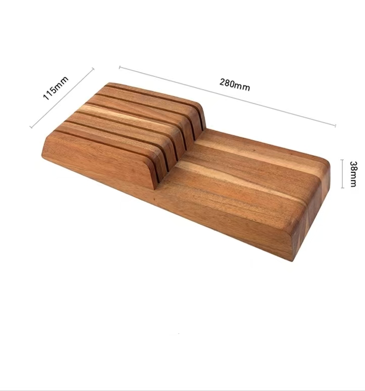 Acacia Wood In-Drawer Knife Organizer Ra